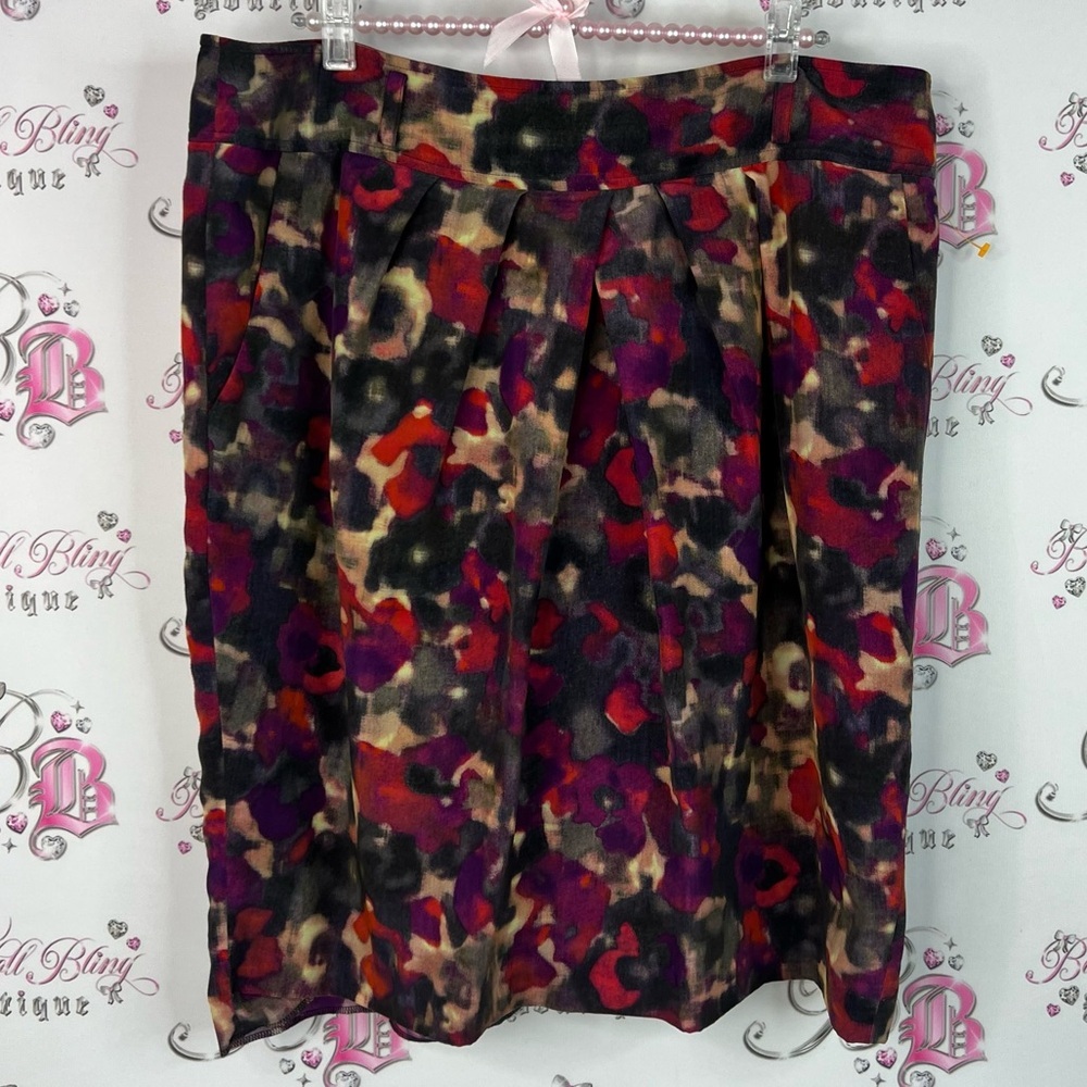 Jones New York skirt abstract watercolor paint style Multicolor Pencil Skirt